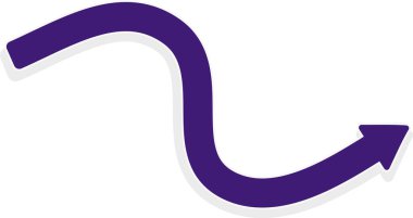 Grafik bileşimindeki elementleri göstermek için yuvarlak köşeli ok şeklinde dalgalı grafik çizgisi.