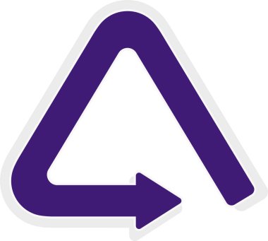 Yuvarlak köşeleri, belirgin kenarları ve yuvarlak köşeleri olan üçgen şekilli bir yolu olan eğri grafik yolu.