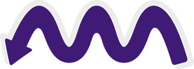 Grafik bileşiminin elementlerini göstermek için yuvarlak köşeli bir ok şeklindeki dalgalı grafik çizgisi.