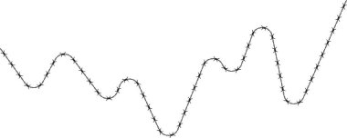 Sivri dikenli tel, bükülmüş metal uzunluğu boyunca eşit aralıklı dikenli dikenli dikenli tellerle keskin bir açısal yol oluşturuyor..