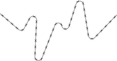 Sivri dikenli tel, bükülmüş yapısı boyunca eşit aralıklarla sivri dikenli dikenleri olan kırık bir çizgi desenine bölünmüş..