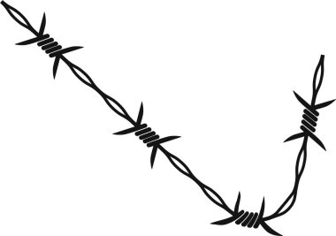 Dikenli tel, öngörülemeyen açıları ve kenarları boyunca keskin dikenleri olan düzensiz bir zikzak oluşturuyor..