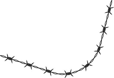Dikenli tel düzgün kıvrımlı ve keskin dikenli yılan izi oluşturuyor..