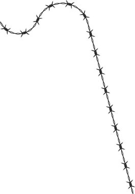 Dikenli teller farklı açılar ve ani geçişlerle keskin kenarlı bir çizgi oluşturuyor..