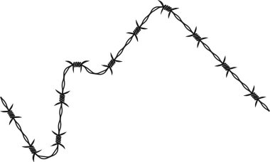 Dikenli tel, sivri açılı ve dağınık dikenli dikenli teller..