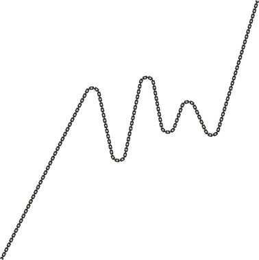 Zincir halkaları pürüzlü, pürüzlü bir zikzak deseni yaratıyor..