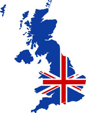 İngiltere harita bayrak ile