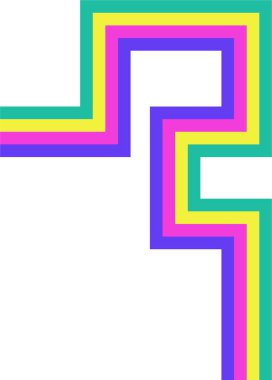 Paralel çizgili çizgilerden oluşturulan düz kesitlerden oluşan soyut şekil.