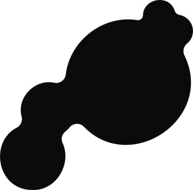 Değişen boyutlarda, düzensiz yuvarlak kenarlı, soyut ve yapışkan şekilli siyah dairesel noktalar kümesi.