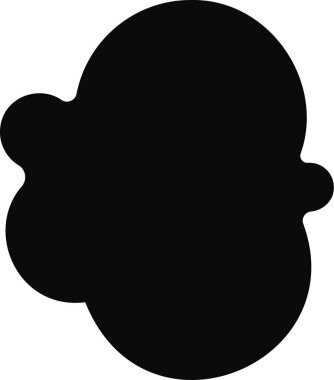 Beş siyah dairesel şekil gruplandırılmış ve düzensiz yuvarlak kenarlarla soyut bir biçimde birleştirilmiş..