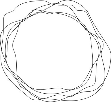 Gevşek çizim çizgisi vuruşlarından oluşan çember halka