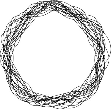 Düzensiz çizim çizgileri tarafından oluşturulan çember çizgisi