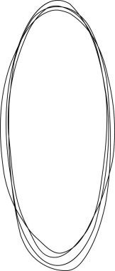El çizilmiş yol çizgilerinden oluşan dikey oval çerçeve