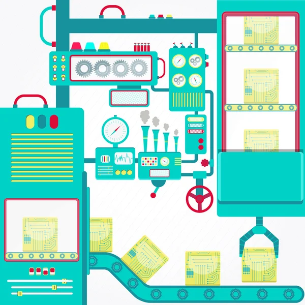 Indústria electrónica de chips — Vetor de Stock