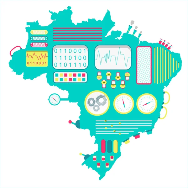 Brazília aranyos gép — Stock Vector