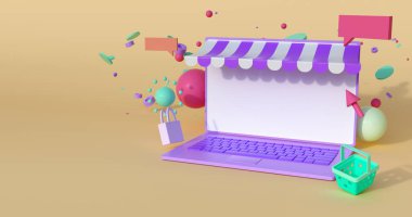 Dizüstü ve geometrik dizüstü bilgisayarın 3d görüntülenmesi.