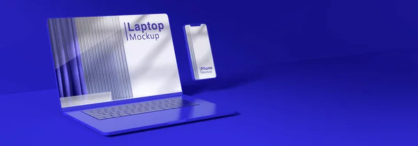 Renderowanie Makiety Laptop — Zdjęcie stockowe