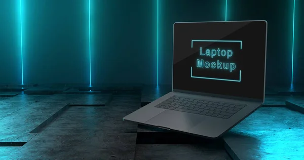 Renderowanie Makiety Laptop — Zdjęcie stockowe