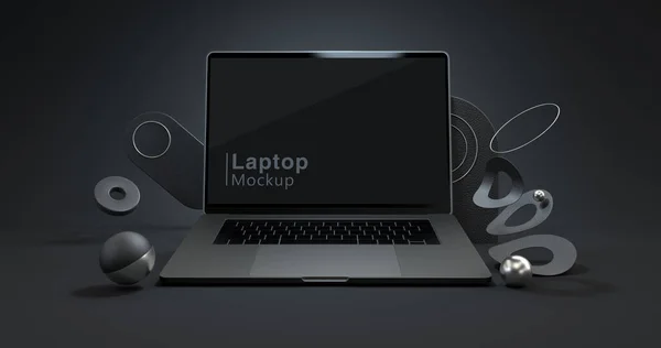 Renderowanie Makiety Laptop — Zdjęcie stockowe