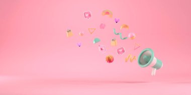 Megaphoneand ve soyut geometriğin 3d görüntülemesi