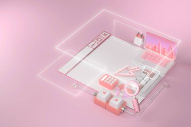3d dizüstü bilgisayar ve web sitesi hazırlama