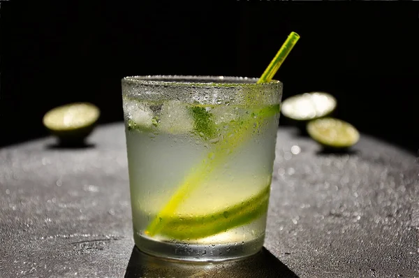 Limonata Bicchiere Con Menta Lime — Foto Stock