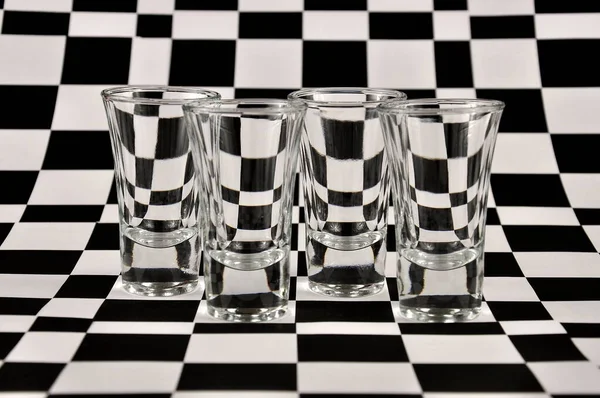 Shot Glasses Black White Background — Stock Photo, Image