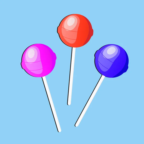 Lízátko candy, ikony, plochý design. vektorové ilustrace — Stockový vektor