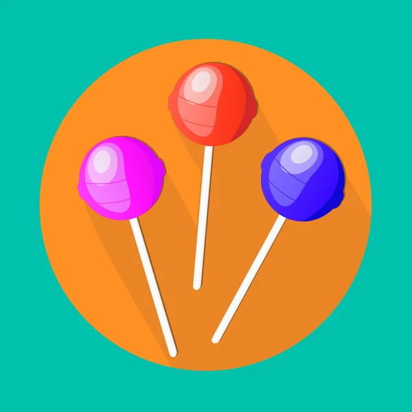 Lízátko candy, ikony, plochý design. vektorové ilustrace — Stockový vektor