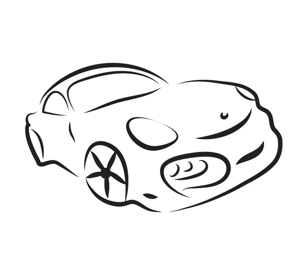 Araba siluet logo sketch vektör — Stok Vektör