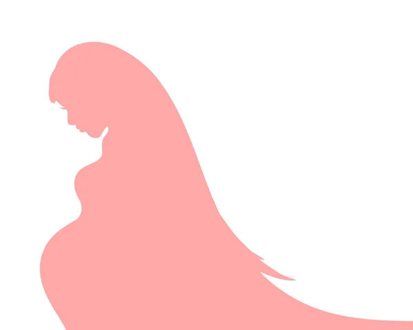 Abstrakt bakgrund med gravid kvinna silhuett för din design — Stock vektor