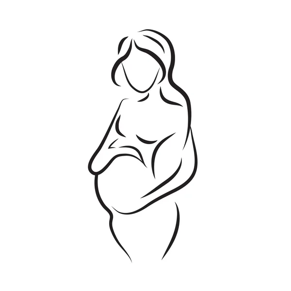 Silhouette de femme enceinte, symbole vectoriel isolé — Image vectorielle