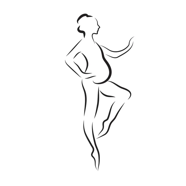 Silueta de mujer embarazada, símbolo vectorial aislado — Vector de stock