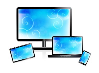 vektör akıllı telefon, tablet, dizüstü bilgisayar, bilgisayar kümesi