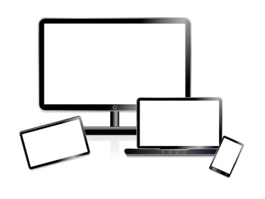 vektör akıllı telefon, tablet, dizüstü bilgisayar, bilgisayar kümesi