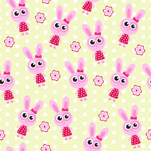 Rabbit, bunny seamless texture — Stock Vector
