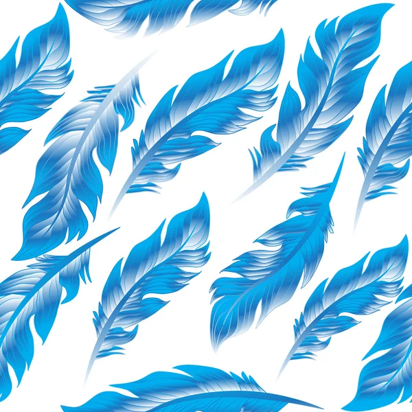 Plumas de papel pintado sin costuras patrón, textura, fondo sin fin, ilustración vectorial, plumas sobre un fondo blanco — Archivo Imágenes Vectoriales