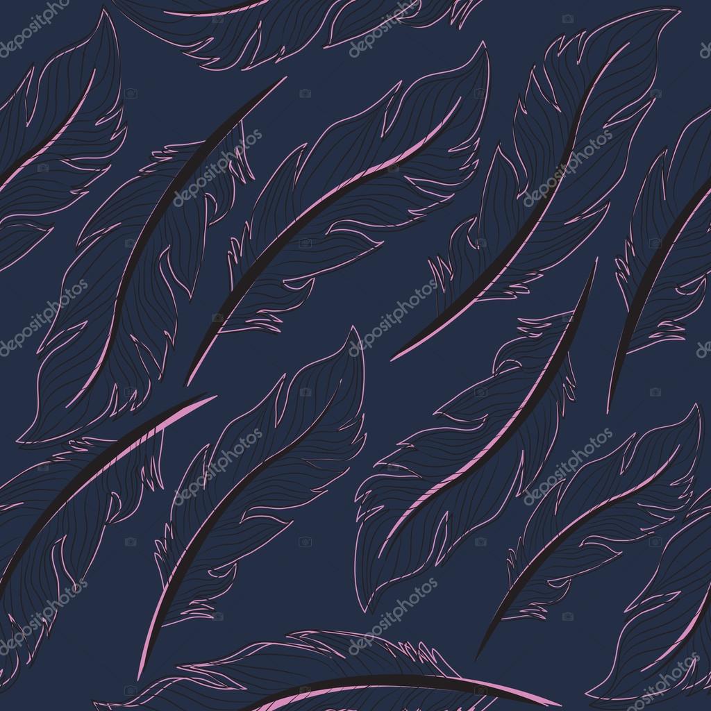 シームレスな壁紙羽 エレガントな壁紙羽図面ヴィンテージ パターン テクスチャ 無限の背景 ベクトル イラスト ストックベクター C Amelie1