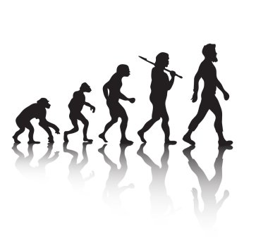 erkek modası evrimi, hipster vektör illüstrasyon