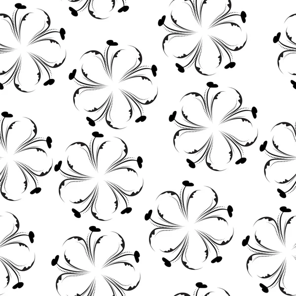 Elegante naadloze bloemen patroon. Zwart-wit behang. Bloem textuur. — Stockvector