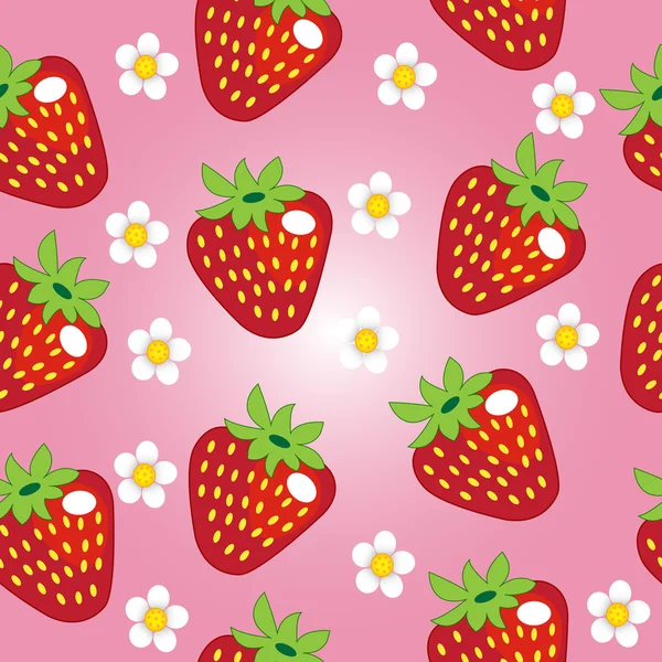 Vecteur de motif sans couture fraise — Image vectorielle