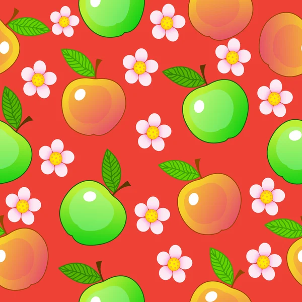 Manzana patrón sin costura vector — Vector de stock