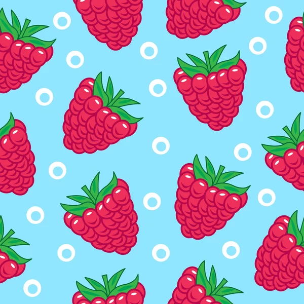 Raspberry naadloze patroon vector — Stockvector