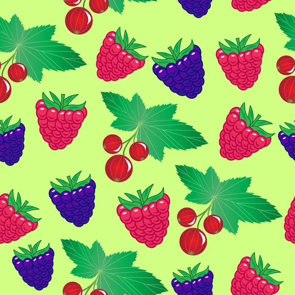 숲 딸기 원활한 패턴 — 스톡 벡터