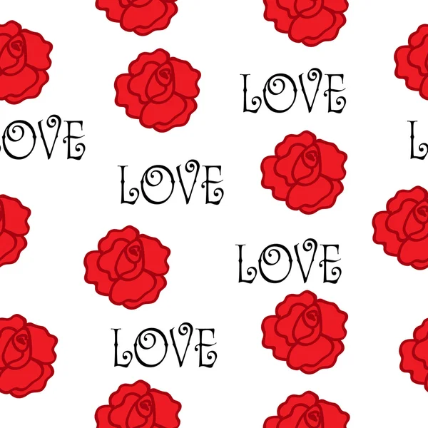 Симпатичная векторная иллюстрация векторной любви к розам — стоковый вектор