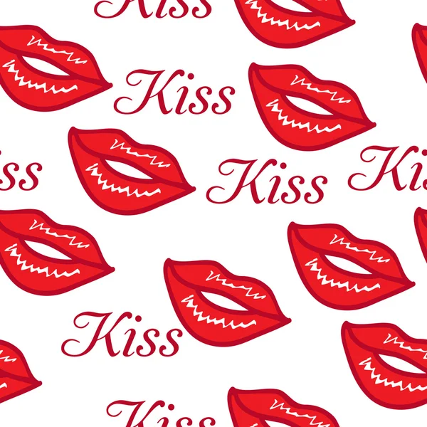 Dulces labios, besar la textura sin costuras vector ilustración — Archivo Imágenes Vectoriales