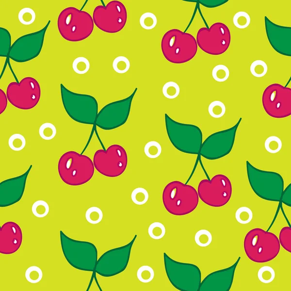 Illustration vectorielle de motif sans couture Sweet Cherry — Image vectorielle