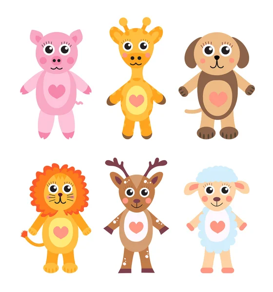 Cute cartoon animals set. Baby animals on a white background. Vector illustration