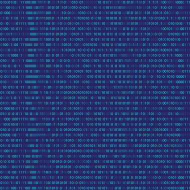 İkili Kod, Algoritma ikili, veri kodu, şifreleme ve kodlama, satır matrisi, vektör illüstrasyonu
