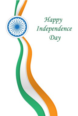 Hindistan'ın Bağımsızlık Günü kutlu olsun. Bağımsızlık Günü Hindistan tebrik kartı, afiş. Vektör çizimi